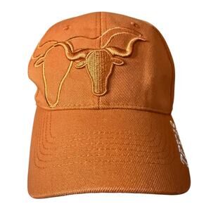 Texas 3D Embroidered Baseball Cap Orange Unisex Adjustable Hook Loop Sportswear